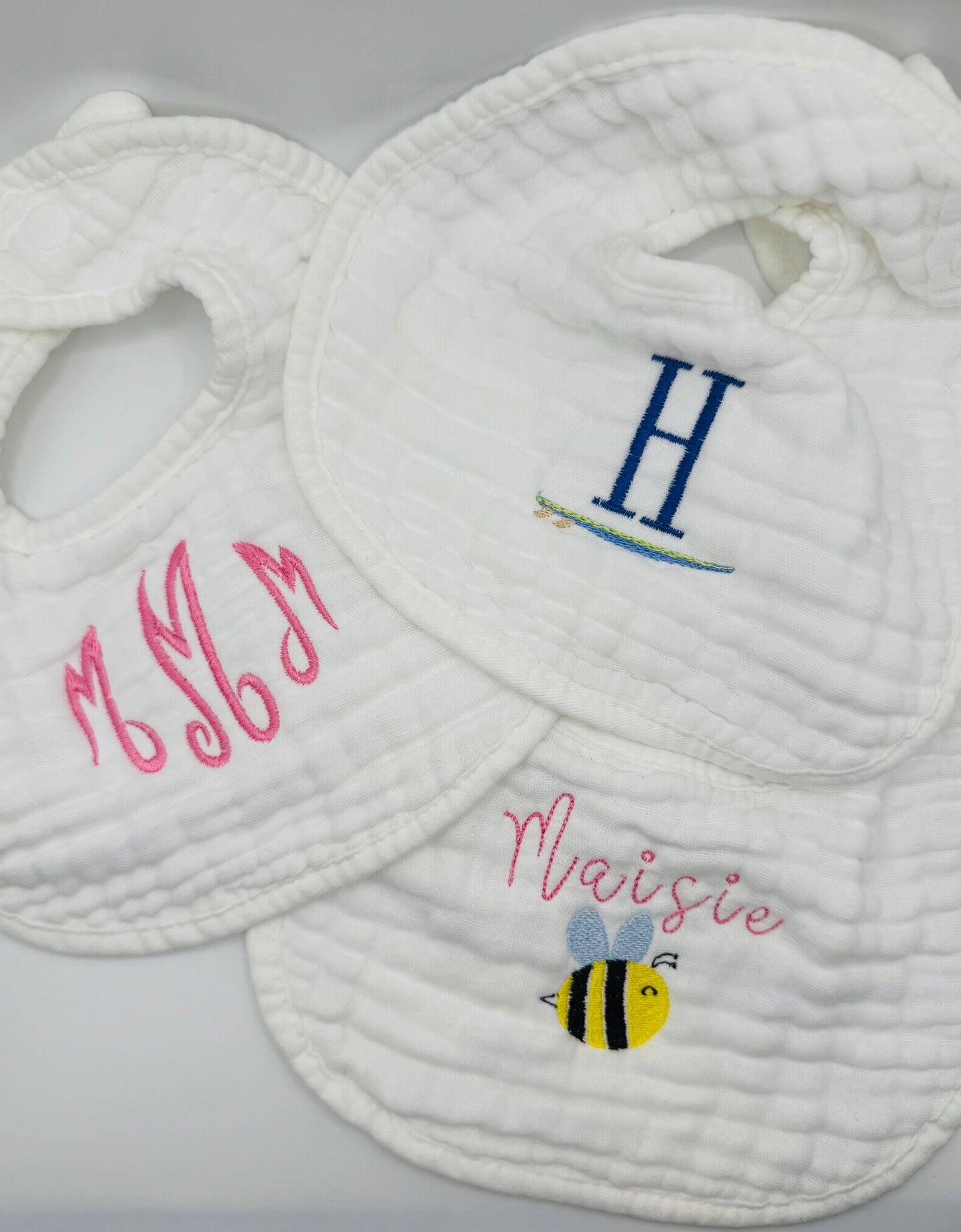 Custom Embroidered Baby Bibs