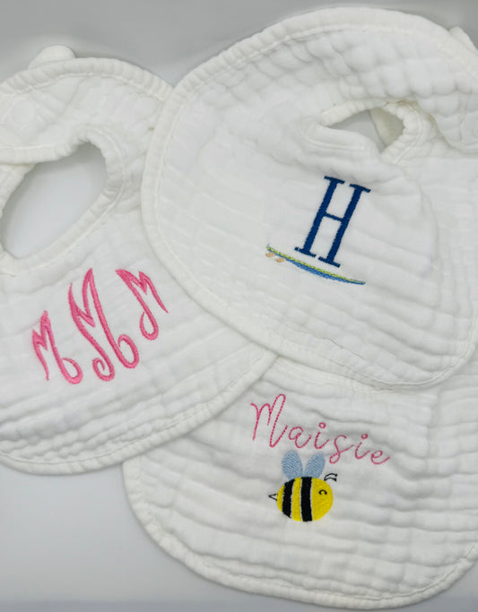 Custom Embroidered Baby Bibs